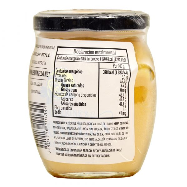 Crema de limón Lemonella frasco 270g - Lateral