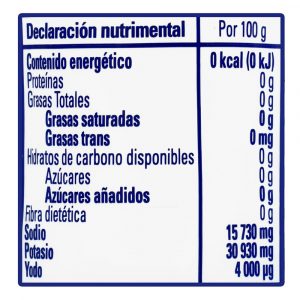 Novoxal light 140g - Información nutrimental