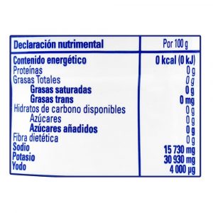 Novoxal light 610g - Información nutrimental