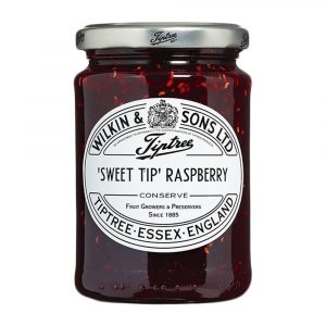 Mermelada de frambuesa Sweet Tip Raspberry Tiptree vista del frasco