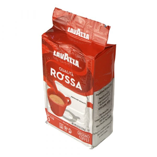 Café molido Lavazza Qualità Rossa empaque original perspectiva 1