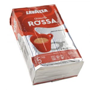 Café molido Lavazza Qualità Rossa empaque original perspectiva 2