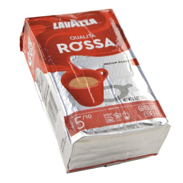 Café molido Lavazza Qualità Rossa empaque original perspectiva 2