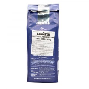 Café Lavazza Italian Roast molido textura oscura