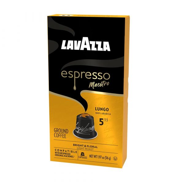 Cápsulas Lavazza Espresso Maestro Lungo vista lateral derecha