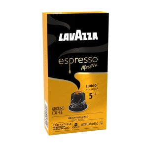 Cápsulas Lavazza Espresso Maestro Lungo vista lateral izquierda
