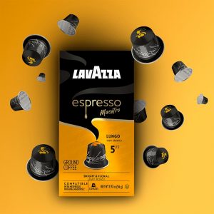 Café Lavazza Espresso Maestro Lungo cápsulas y empaque
