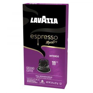 Cápsulas Lavazza Espresso Maestro Intenso vista lateral izquierda