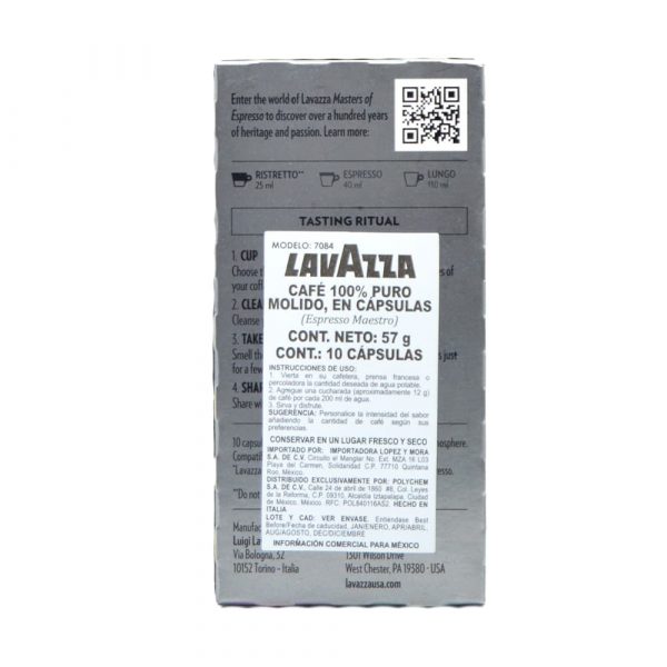 Cápsulas de café Lavazza Ristretto detalle del producto