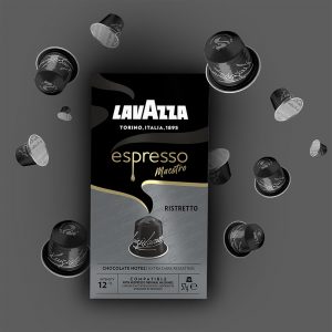 Café Lavazza Espresso Maestro Ristretto cápsulas y empaque