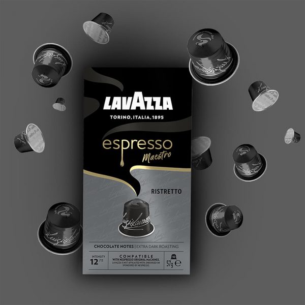 Café Lavazza Espresso Maestro Ristretto cápsulas y empaque