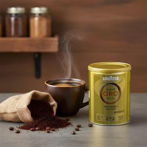 Taza de café preparada con Lavazza Qualità Oro molido
