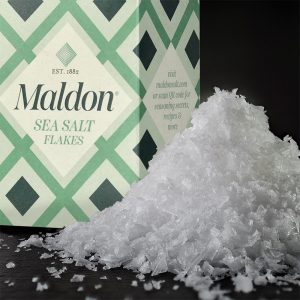 Caja chica de sal Maldon en escamas de origen marino