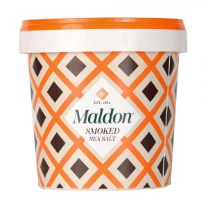 Escamas de sal marina ahumadas Maldon 500g vista frontal