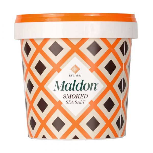 Escamas de sal marina ahumadas Maldon 500g vista frontal