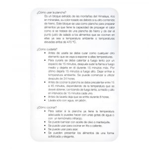 Plancha de condimento sal rosa del Himalaya - Especificaciones