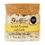 Sal de mar en escamas piramidales - Ajo White Sea 75g - Frontal