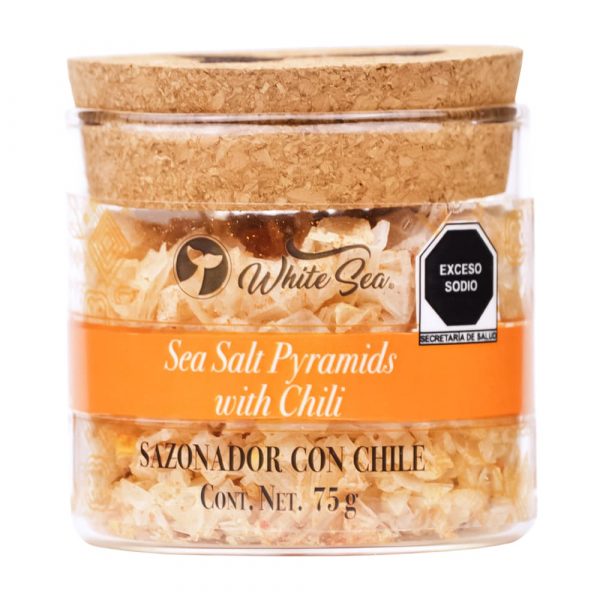 Sal de mar en escamas piramidales - Chile White Sea 75g - Frontal