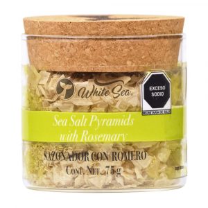 Sal de mar en escamas piramidales - Romero White Sea 75g - Frontal
