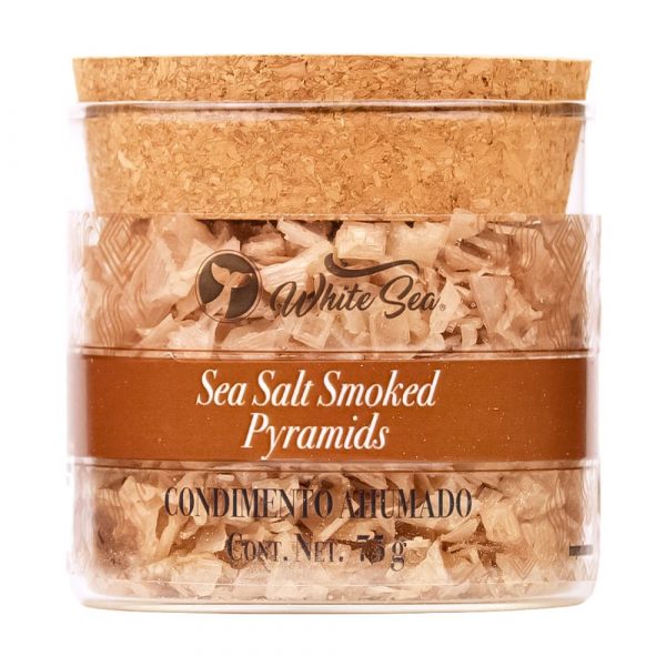 Sal de mar en escamas piramidales - Ahumada White Sea 75g - Frontal