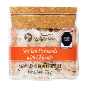 Sal de mar en escamas piramidales - Chipotle White Sea 75g - Frontal