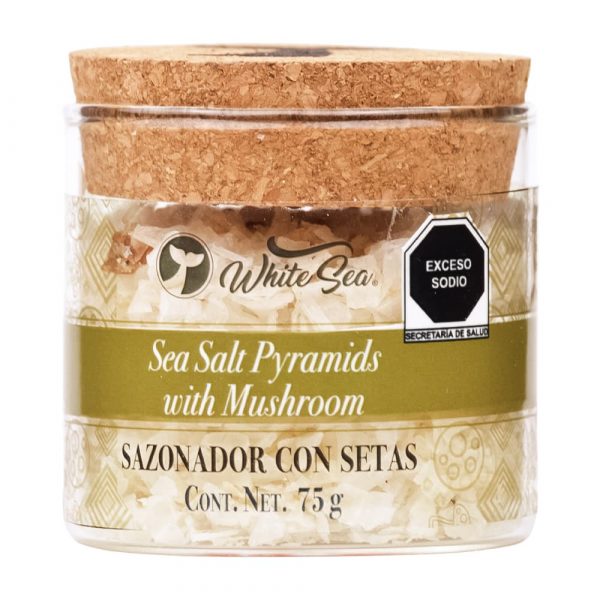 Sal de mar en escamas piramidales - Setas White Sea 75g - Frontal