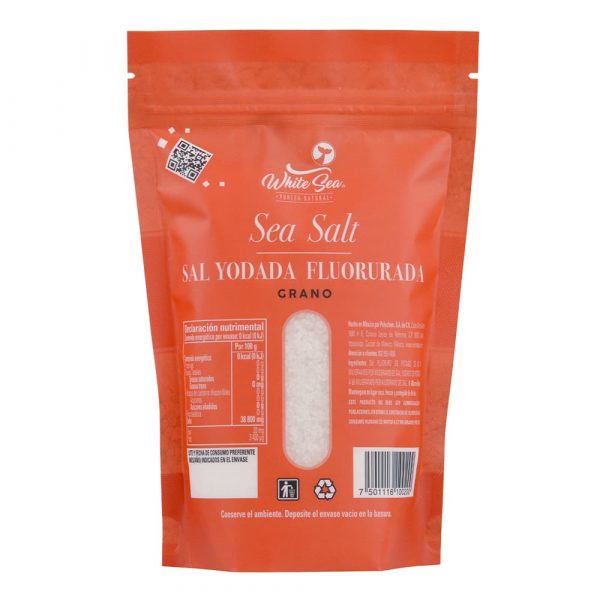 Sal Yodada Fluorurada en grano White Sea 500g - Posterior