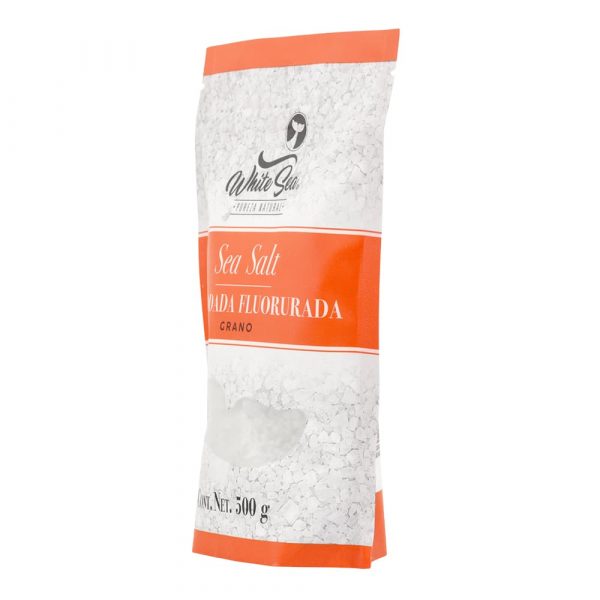 Sal Yodada Fluorurada en grano White Sea 500g - Lateral derecho